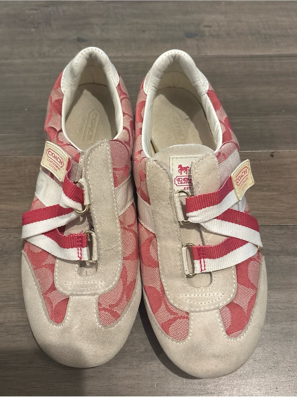 Coach Pink Signature Logo Slip-On Sneakers - Picture 2 of 6
